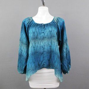 Willi Smith Women Shirt Blue Black‎ M